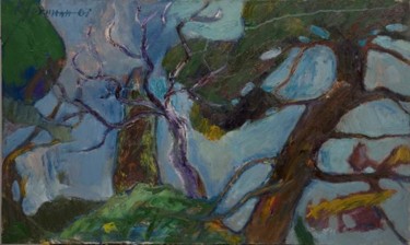 Painting titled "The trees" by Gagik Kurginyan, Original Artwork, Oil