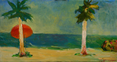 Картина под названием "On a beach 2" - Gagik Kurginyan, Подлинное произведение искусства