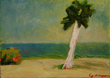 Картина под названием "On a beach 3" - Gagik Kurginyan, Подлинное произведение искусства, Масло