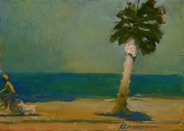 Картина под названием "On a beach 4" - Gagik Kurginyan, Подлинное произведение искусства, Масло