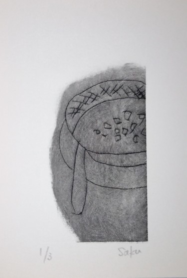 Impressões e gravuras intitulada "meshi(a)" por Saku Kuronashi, Obras de arte originais, Guache