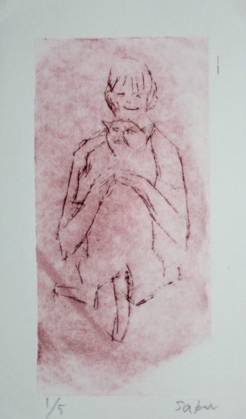 Obrazy i ryciny zatytułowany „neko(ki)” autorstwa Saku Kuronashi, Oryginalna praca, Gwasz