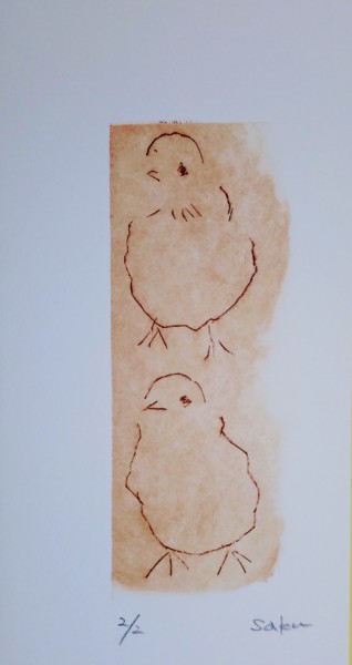 印花与版画 标题为“tori(a)” 由Saku Kuronashi, 原创艺术品, 水粉