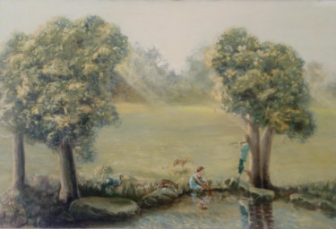 Peinture intitulée "Милодия любви" par Vitalii Kurortnyi, Œuvre d'art originale, Huile Monté sur Châssis en bois
