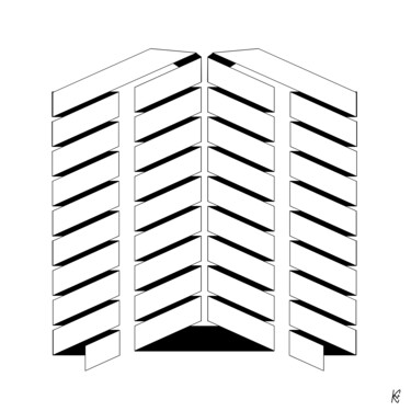 Prenten & gravures getiteld "Ribbon #5" door Kurotory, Origineel Kunstwerk, pigmenten