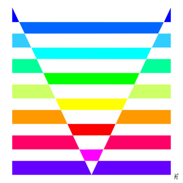 Arts numériques intitulée "Triangular rainbow" par Kurotory, Œuvre d'art originale, Travail numérique 2D