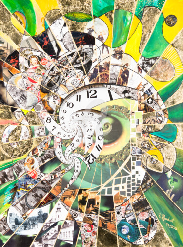 Malerei mit dem Titel "Die Zeitspirale" von Kurt Manhart, Original-Kunstwerk, Acryl