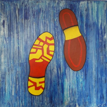Malerei mit dem Titel "Begegnung" von Likos Klee, Original-Kunstwerk, Acryl