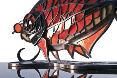 Скульптура под названием "Рыба которая в океа…" - Евгений Куртуков, Подлинное произведение искусства, Стекло