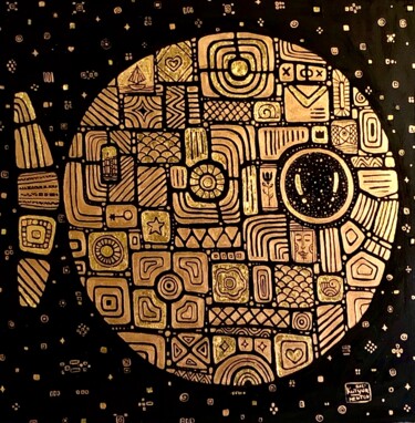 Картина под названием "Gold Fish" - Yuri Kutyur, Подлинное произведение искусства, Масло Установлен на Деревянная рама для н…