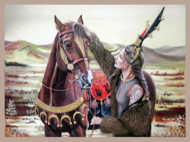 Рисунок под названием "Scythians. Altai Pr…" - Anna Pershneva, Подлинное произведение искусства, Пастель