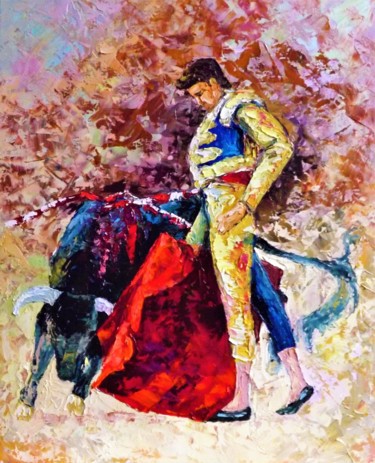 Картина под названием "Коррида" - Сергей Ефремов, Подлинное произведение искусства, Масло