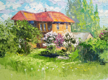 Painting titled "Солнечный июнь" by Sergei Efremov, Original Artwork, Oil