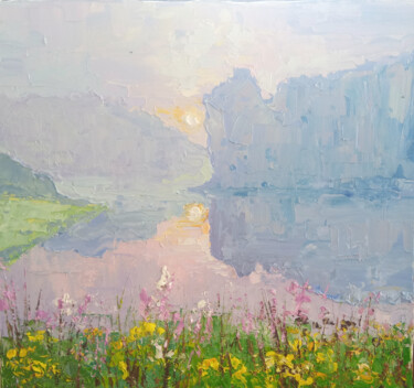 Peinture intitulée "Утренний туман" par Sergei Efremov, Œuvre d'art originale, Huile