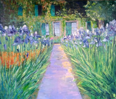 Картина под названием "Утро в саду" - Сергей Ефремов, Подлинное произведение искусства, Масло