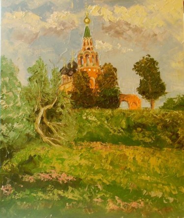 Painting titled "Церквушка" by Sergei Efremov, Original Artwork