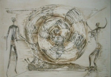 Drawing titled "Танец с Улиткой" by Sergei Efremov, Original Artwork