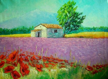 Картина под названием "Цвет Прованса" - Сергей Ефремов, Подлинное произведение искусства, Масло