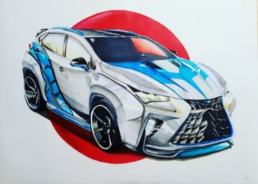 Drawing titled "Lexus NX" by Artem Kuzmichev, Original Artwork, Conté
