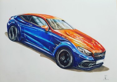 Рисунок под названием "Mercedes-Benz S-cla…" - Artem Kuzmichev, Подлинное произведение искусства, Цветные карандаши