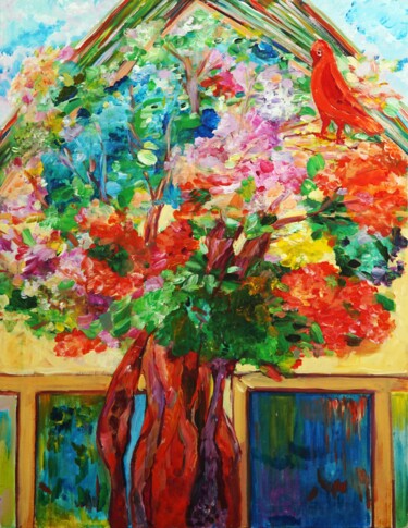 Картина под названием "Весна на улице Улья…" - Татьяна Кузьмина, Подлинное произведение искусства, Акрил