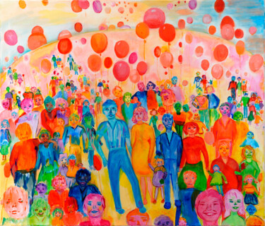 Peinture intitulée "Дети Земли" par Tatiana Kuzmina, Œuvre d'art originale, Acrylique