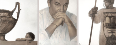 Хоккей. Три периода (триптих) "Хоккей. Три периода…" başlıklı Tablo Анастасия Kuznetsova-Ruf tarafından, Orijinal sanat, Karakalem