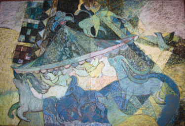 Painting titled "Kарусель." by Natalia Kuznetsova, Original Artwork, Pastel
