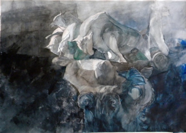 Картина под названием "Площадь 6. Гефиона." - Наталья Кузнецова, Подлинное произведение искусства, Акварель