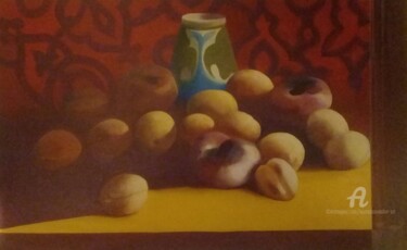 Peinture intitulée "Натюрморт с вазой" par Vadim Kuznetsov, Œuvre d'art originale, Huile