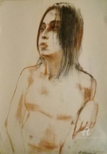 Drawing titled "Model N5" by Vadim Kuznetsov, Original Artwork, Pastel