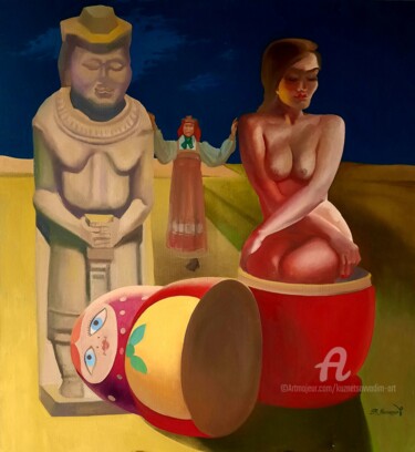 Pintura titulada ""Матрица времени"" por Vadim Kuznetsov, Obra de arte original, Oleo