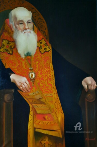 Peinture intitulée "Схимитрополит Никон" par Вадим Кузнецов, Œuvre d'art originale, Huile