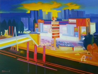 Картина под названием "Moscow avenue" - Вадим Кузнецов, Подлинное произведение искусства, Масло