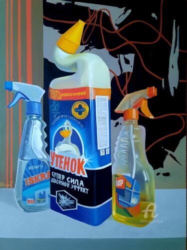 Peinture intitulée "" still life with d…" par Vadim Kuznetsov, Œuvre d'art originale, Huile