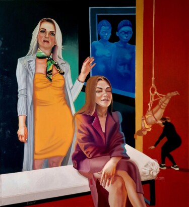 Картина под названием "Пространство галере…" - Вадим Кузнецов, Подлинное произведение искусства, Масло