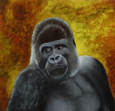 Painting titled "Who are you?" by Kvantaliani, Original Artwork, Oil