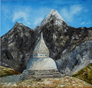 Ζωγραφική με τίτλο "Nepal" από Kvantaliani, Αυθεντικά έργα τέχνης, Λάδι
