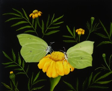 Pittura intitolato "Butterflies" da Kvantaliani, Opera d'arte originale, Olio