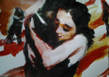 Картина под названием "Объятия" - Андрей Клюйко, Подлинное произведение искусства, Акварель