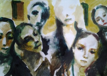 Картина под названием "Процессия" - Андрей Клюйко, Подлинное произведение искусства, Акварель