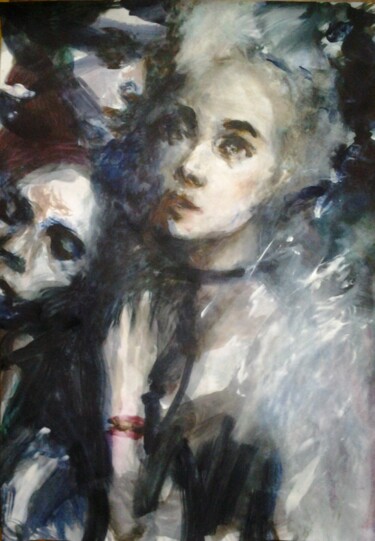 Картина под названием "Антуанетта" - Андрей Клюйко, Подлинное произведение искусства, Акварель