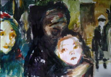 Картина под названием "Слезы" - Андрей Клюйко, Подлинное произведение искусства, Акварель