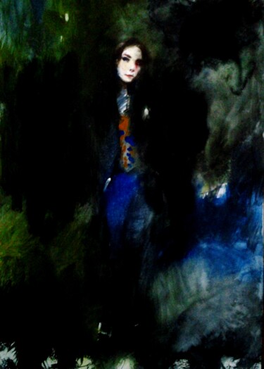 Картина под названием "Дракон" - Андрей Клюйко, Подлинное произведение искусства, Акварель