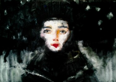 Картина под названием "Маска" - Андрей Клюйко, Подлинное произведение искусства, Акварель