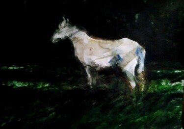 Картина под названием "Полночь" - Андрей Клюйко, Подлинное произведение искусства, Акварель