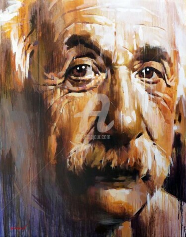 Peinture intitulée "Einstein" par Kwon, Œuvre d'art originale