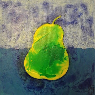 Peinture intitulée "Poire verte" par Jacek Wendzonka, Œuvre d'art originale, Acrylique