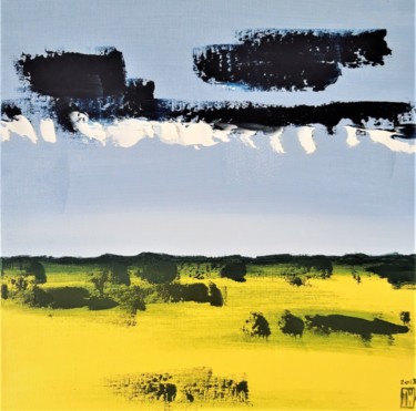 Peinture intitulée "Nuages noirs" par Jacek Wendzonka, Œuvre d'art originale, Huile