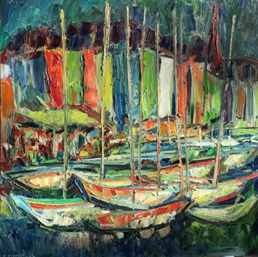 Painting titled "Honfleur139.jpg" by Kybalion, Original Artwork, Oil